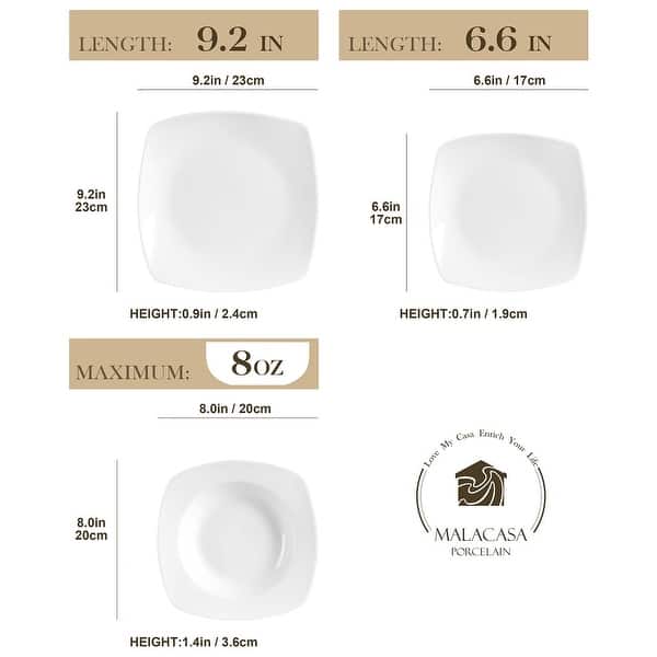 MALACASA Julia 18-Piece Plate Set (Service for 6)