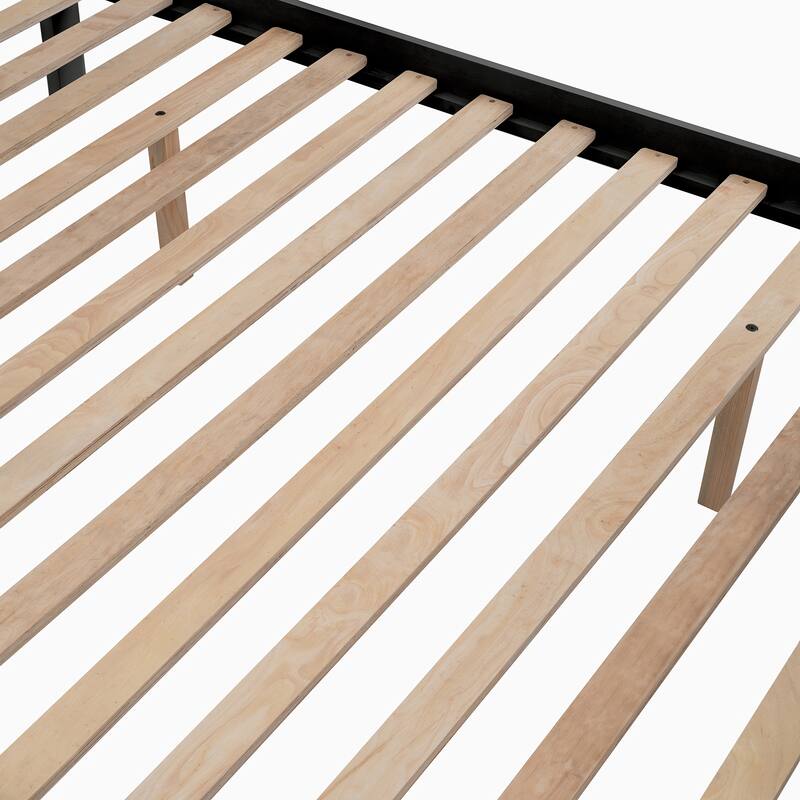 Twin Over Full Size Wood Bunk Bed with Twin size Trundle, Stairway, Storage and Guard Rail