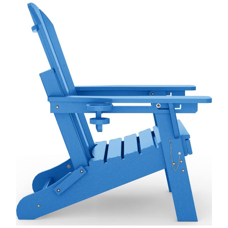 Laguna Outdoor Folding Adjustable Adirondack Chair with Hideaway Ottoman & Round Side Table