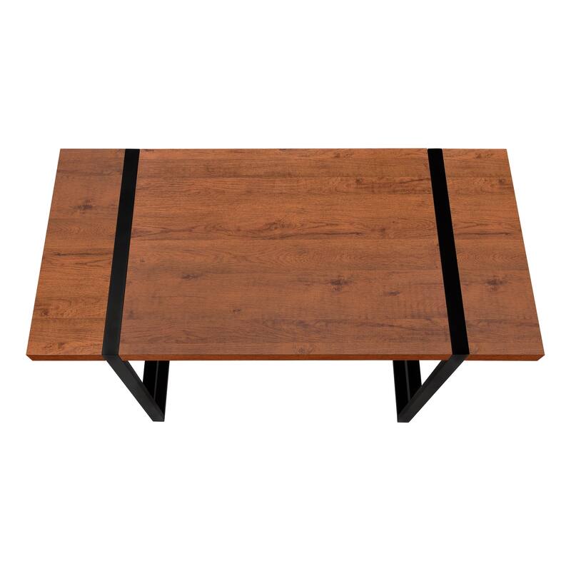 Computer Desk, Home Office, Laptop, 48"l, Work, Brown Laminate, Black Metal, Contemporary, Modern
