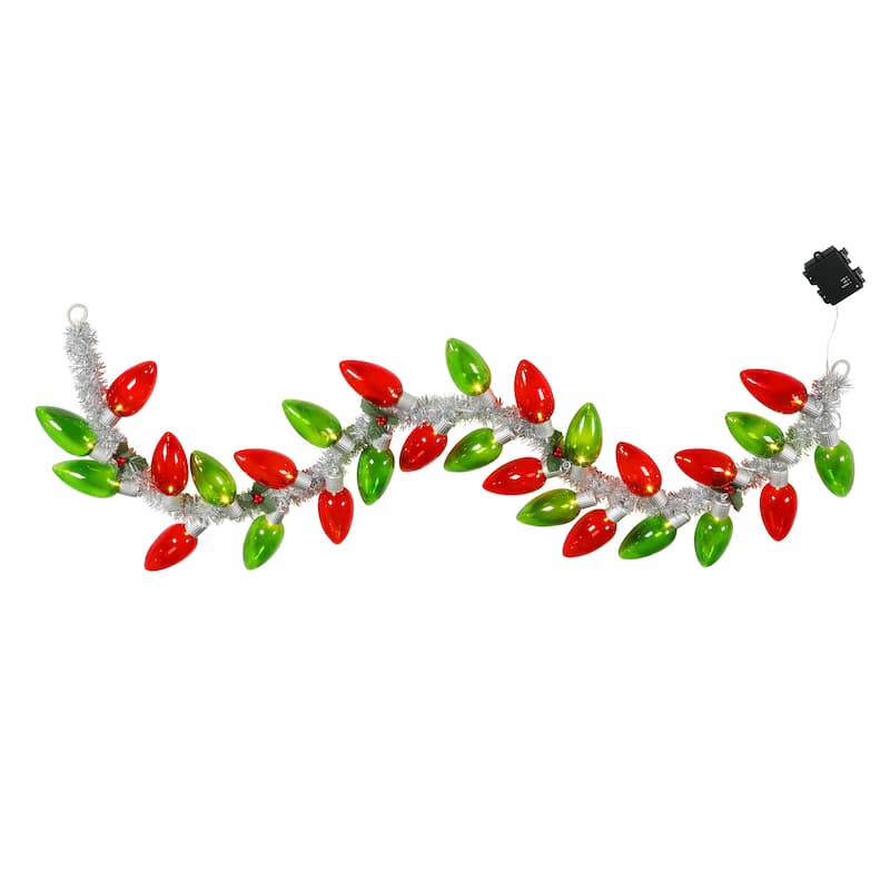 70 in. Retro C9 Bulb Garland - Red and Green
