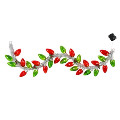 70 in. Retro C9 Bulb Garland - Red and Green