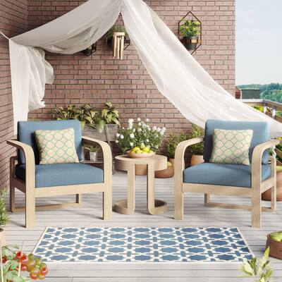 Corvus Annette Outdoor Furniture 3-piece Chat Set with Sunbrella Pillows