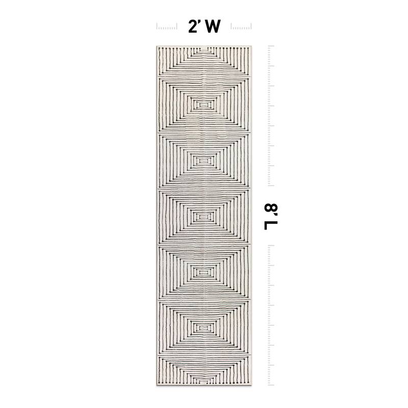World Rug Gallery Bohemian Stripes Washable Non Slip Area Rug