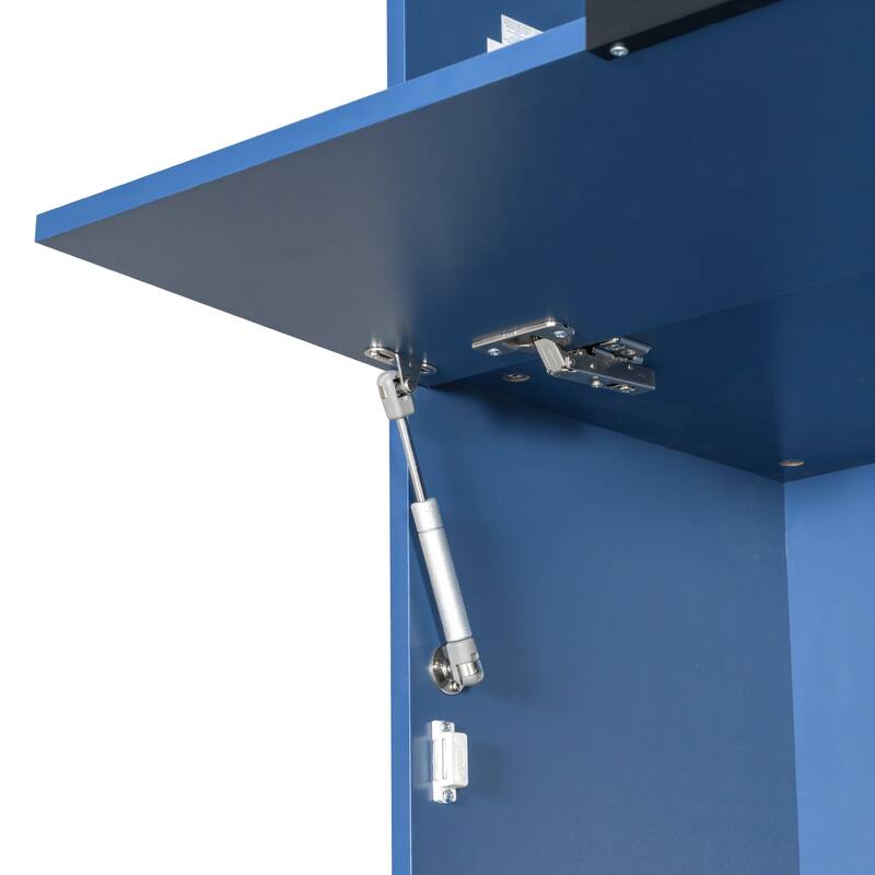 69" Kitchen Pantry Buffet with Hutch, Foldable Workstation & Power Outlet