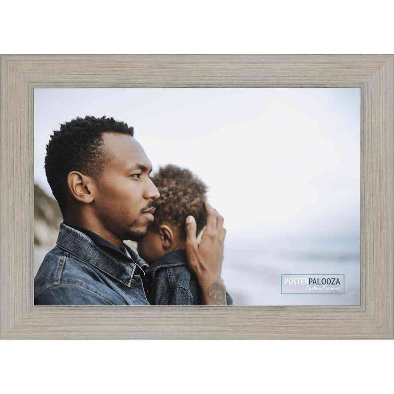 5x7 Contemporary Silver Complete Wood Picture Frame with UV Acrylic, Foam Board Backing, & Hardware