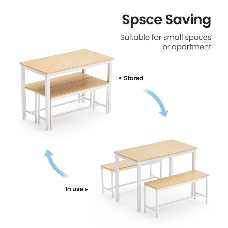 Rustic 3 Piece Dining Table Set for Living Room