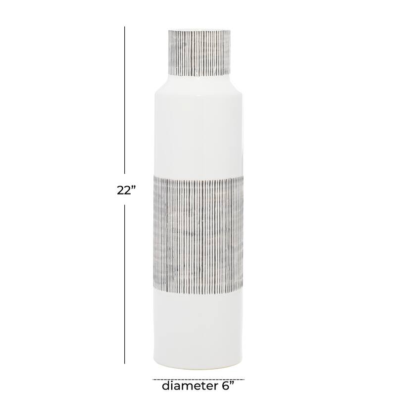 CosmoLiving by Cosmopolitan White Ceramic Modern Vase