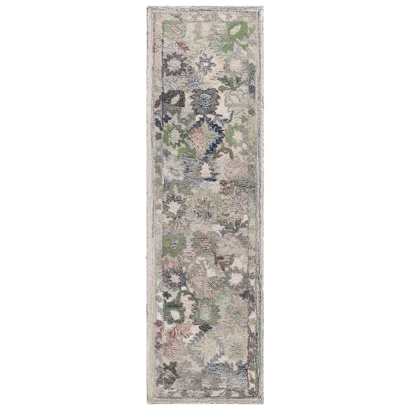 SAFAVIEH Handmade Marquee Lazarina Rug - 2'3" x 8' Runner - Green/Beige