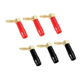 Banana Plugs 90Degree Jack Connector Screw Type 4mm Gold-Plated Copper ...