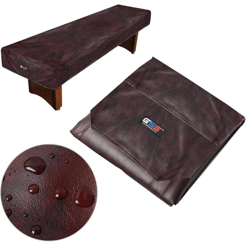 GSE™ 9-ft Heavy-Duty PU Leatherette Shuffleboard Table Cover for 9-foot Shuffleboard Table - Brown