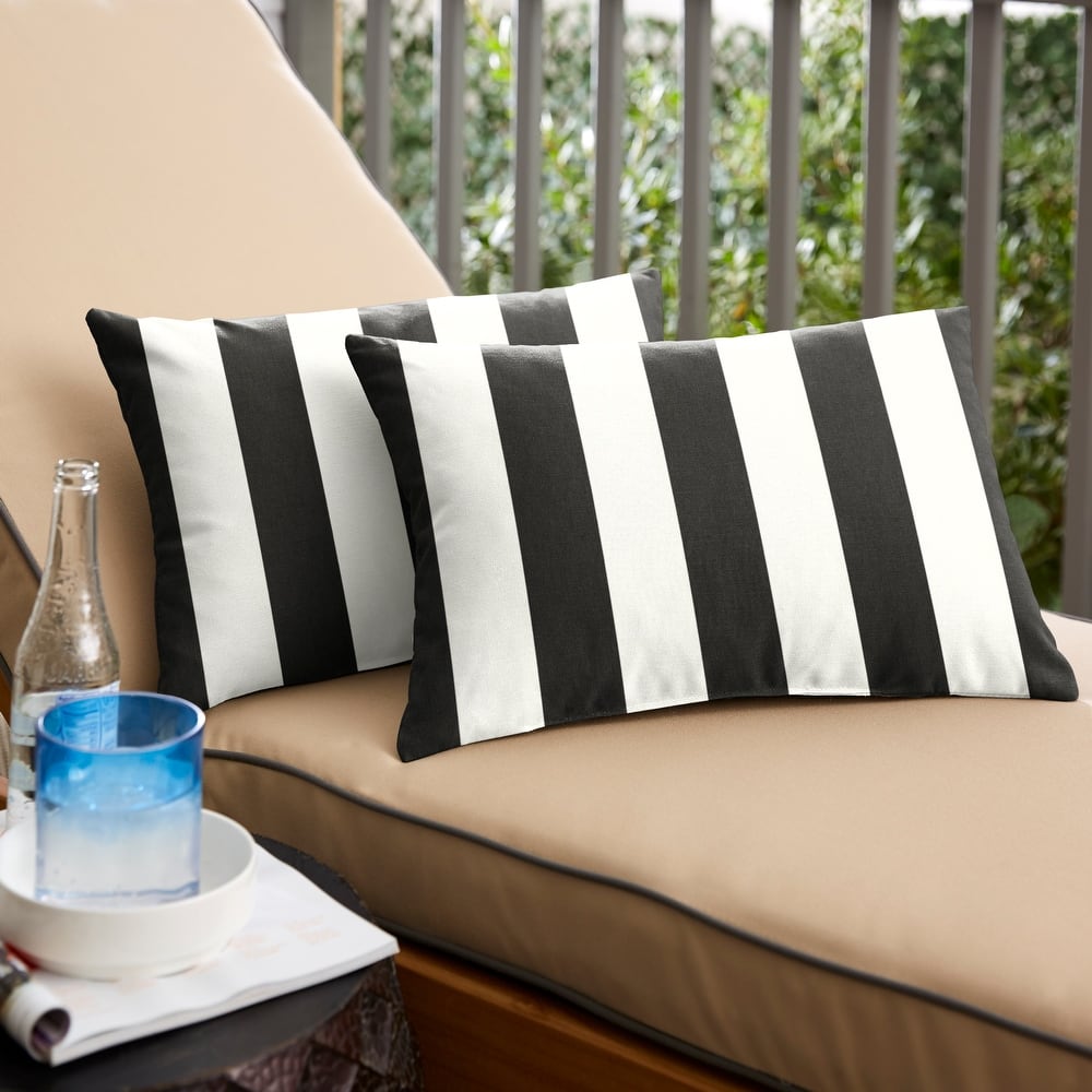 Sunbrella Cabana Classic Stripe Indoor/Outdoor Knife Edge Pillow (Set of 2)