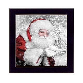TrendyDecor4U Traditional "Santa's Little Friends" Framed Print Wall Art by Bluebird Barn - Winter Color