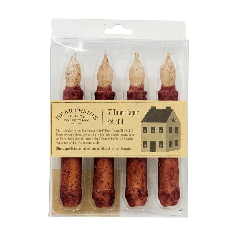 4/Pkg Burnt Burgundy Timer Tapers