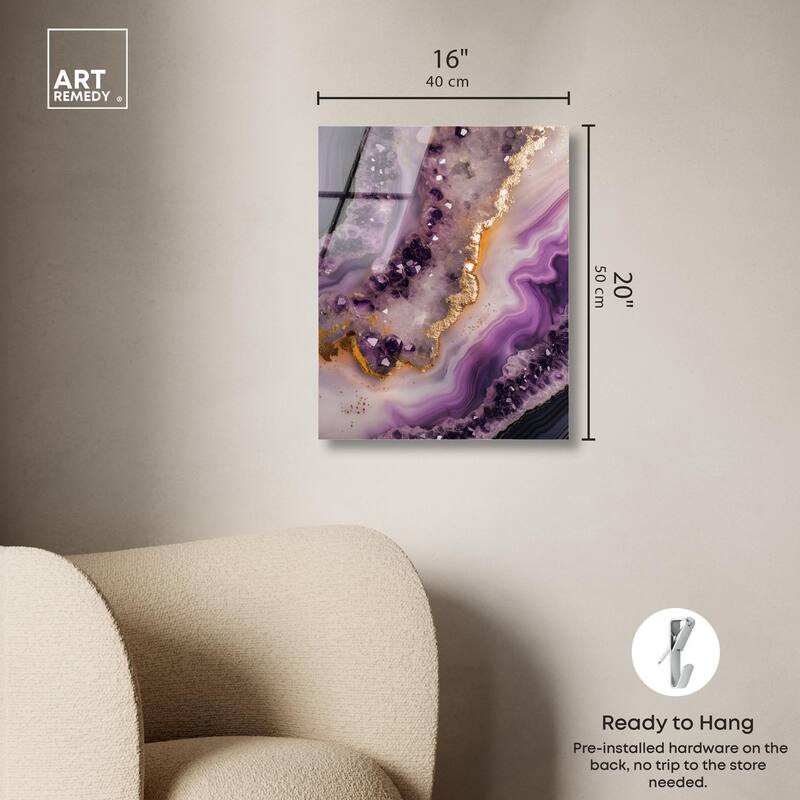 Amethystine Dream I Acrylic by Art Remedy, Ready to Hang
