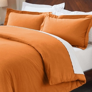 Superior Classic Solid Flannel Cotton Duvet Cover Set