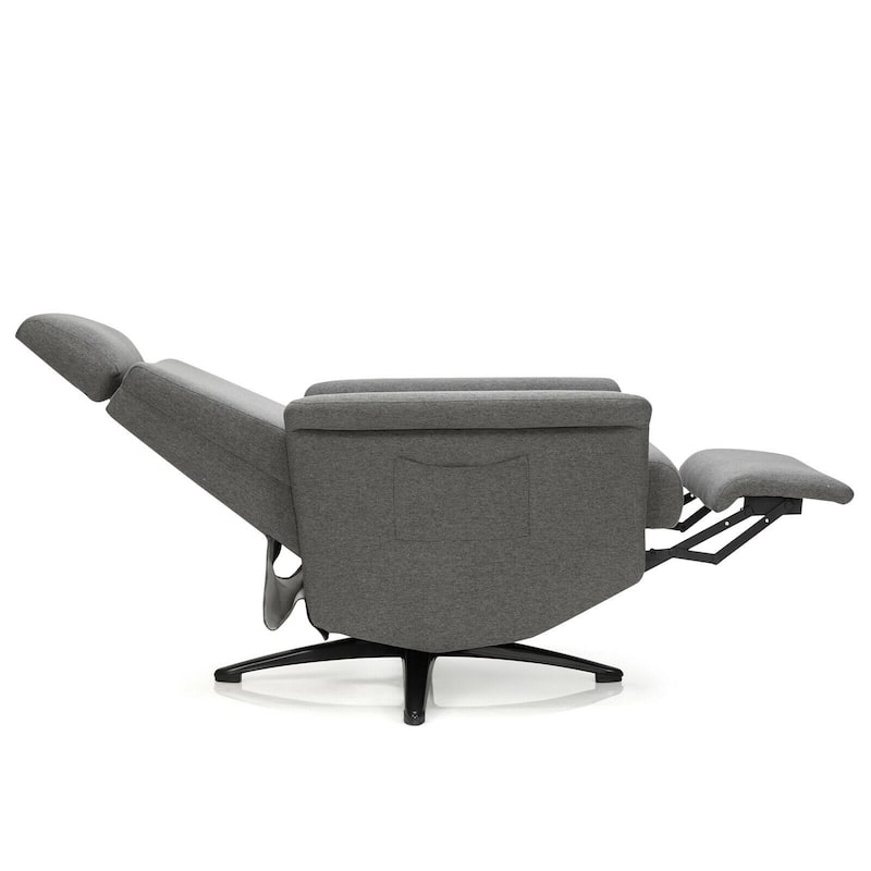 Gymax Massage Recliner Chair Swivel Single Sofa Lounge w/Adjustable