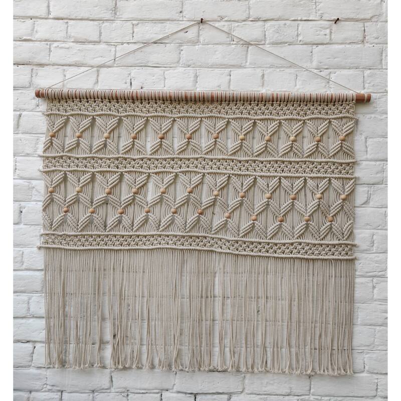 Loominaire Rustic Macrame Wallhanging "Lanta" Hand Woven of Cotton