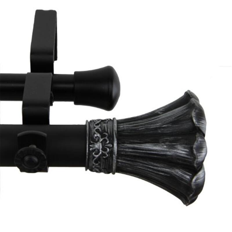 Blossom Double Curtain Rod - Elegant Steel Drapery Rod Set - 240