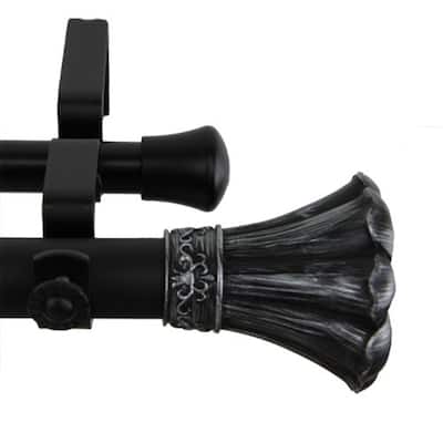 Blossom Double Curtain Rod - Elegant Steel Drapery Rod Set - 240