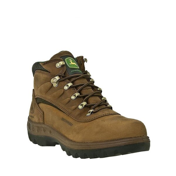 John Deere Work Boots Mens Waterproof Lace Steel Toe Poplar Tan ...