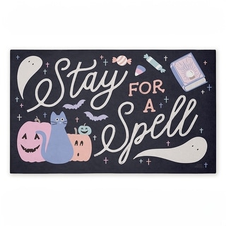 Stupell Stay for Spell Pastel Halloween Welcome Printed Outdoor Door Mat, design by Laura Marshall, 18"x30" - Bed Bath & Beyond - 43470833