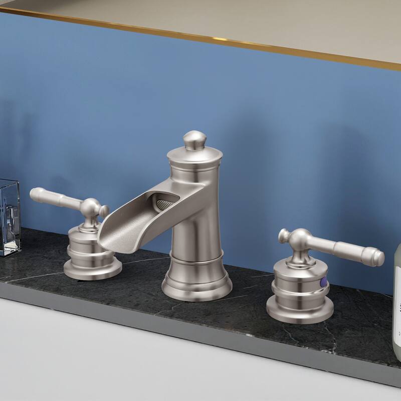 Topcraft Two Handle Waterfall Bathroom Faucet with Pop-Up Drainer