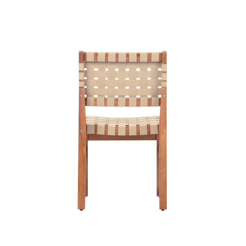 Christopher Knight Home - Acacia Solid Wood Outdoor Patio Side Chairs with Rope (Set of 2)