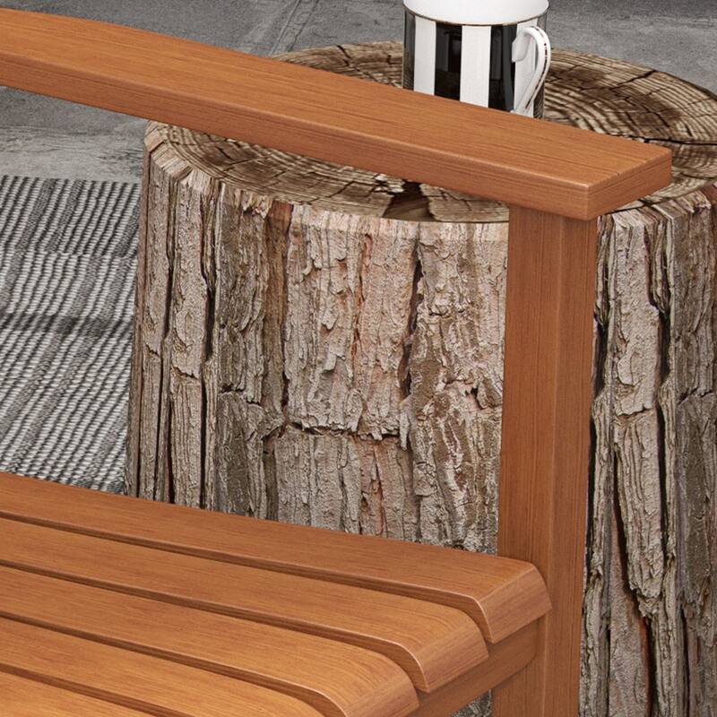 Outsunny Wooden Rocking Chair Set w/ Foldable Side Table, Outdoor Rocker Chairs