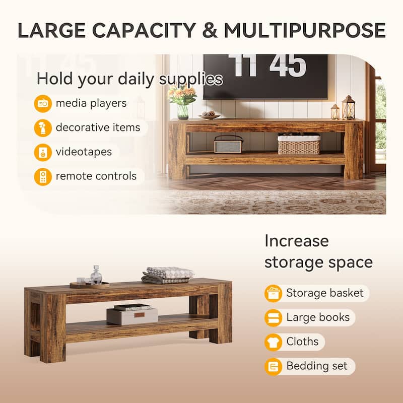 TV Stand, Media Console with Storage Shelves, Entertainment Center Television Console Accent Cabinet for Living Room, Bedroom