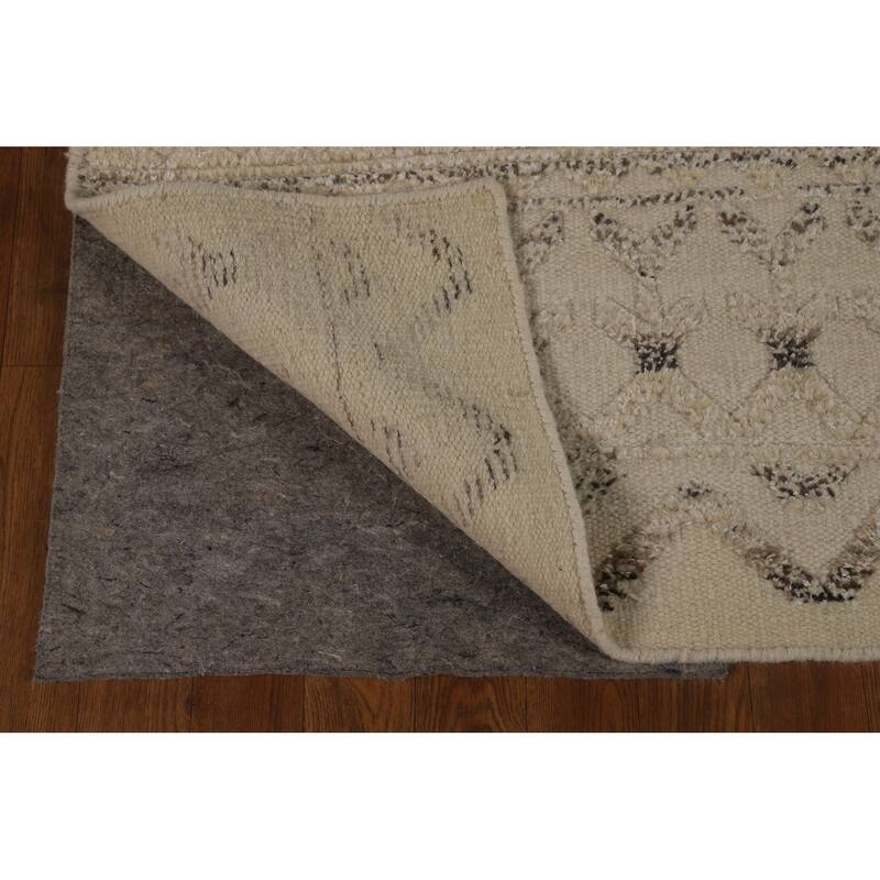 Chevron Style Moroccan Oriental Area Rug Handmade Wool Carpet - 5'1" x 8'2"