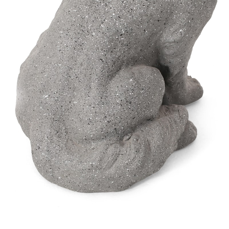 Stone Gray MGO Dog Garden Statue Outdoor Decorative Sculpture No Assembly Required - 12.5