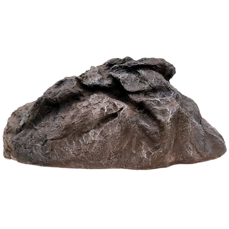 Outdoor Artificial Landscaping Rock Well Pump Cover Fiberglass Boulder - River Brown - Medium