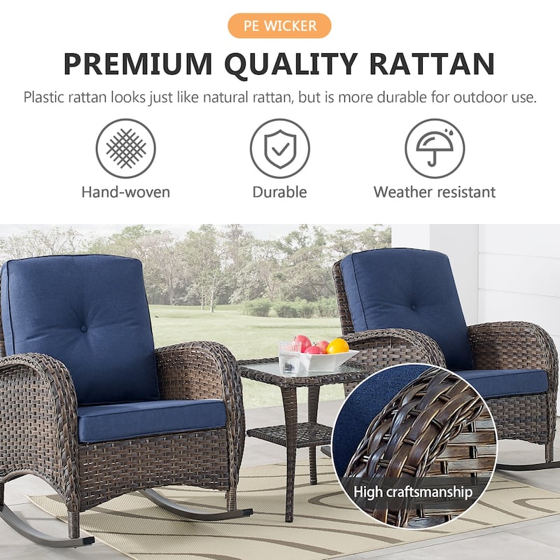 Outdoor Rocking Club Chairs w/ Cushions
