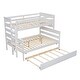 preview thumbnail 23 of 34, Twin Over Full Bunk Bed with Twin Trundle, Solid Wood Bunk Bed Frame with Ladder and Guardrail, Can Be Separated into 3 Beds