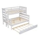 preview thumbnail 8 of 8, Wood Twin over Full Bunk Bed with Twin Trundle, Guard Rails, and Sturdy Pine Frame for Bedroom, White