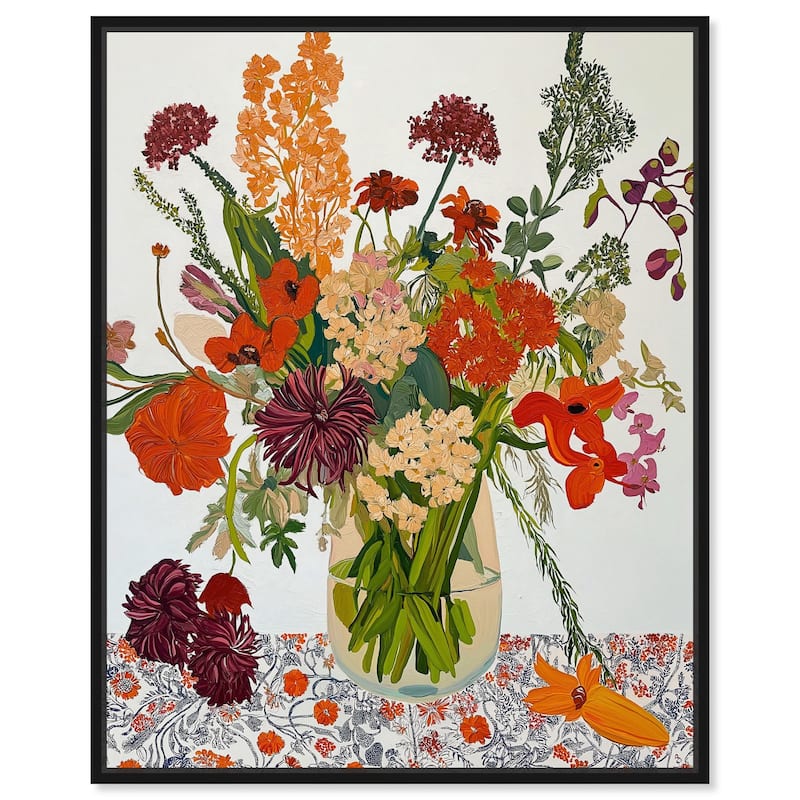Abundant Blossom Canvas by Art Remedy - 30" x 36" - Black