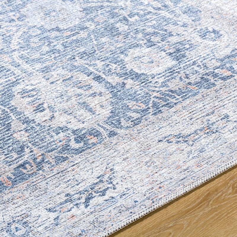 Livabliss Transitional Vinny Medallion Washable Area Rug