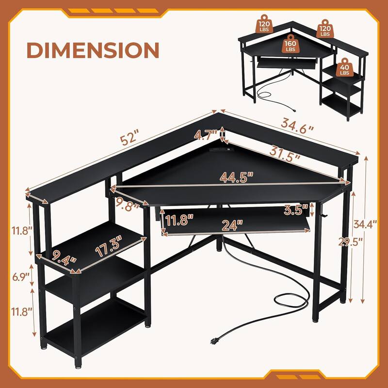 Triangle Corner Desk Small Computer Desk Storage Shelves