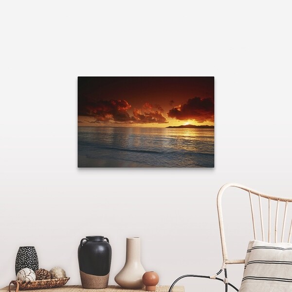 Canvas Art Print Sunset At Beach View