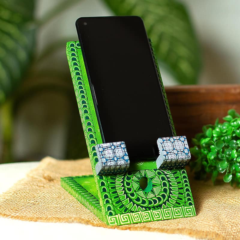Novica Handmade Oaxacan Way Hand-Painted Wood Phone Holder
