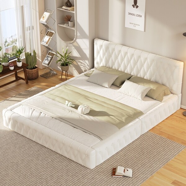 Queen Grounded Bed Velvet Upholstered Platform Bed with Queen Grounded Bed Velvet Upholstered Platform Bed with