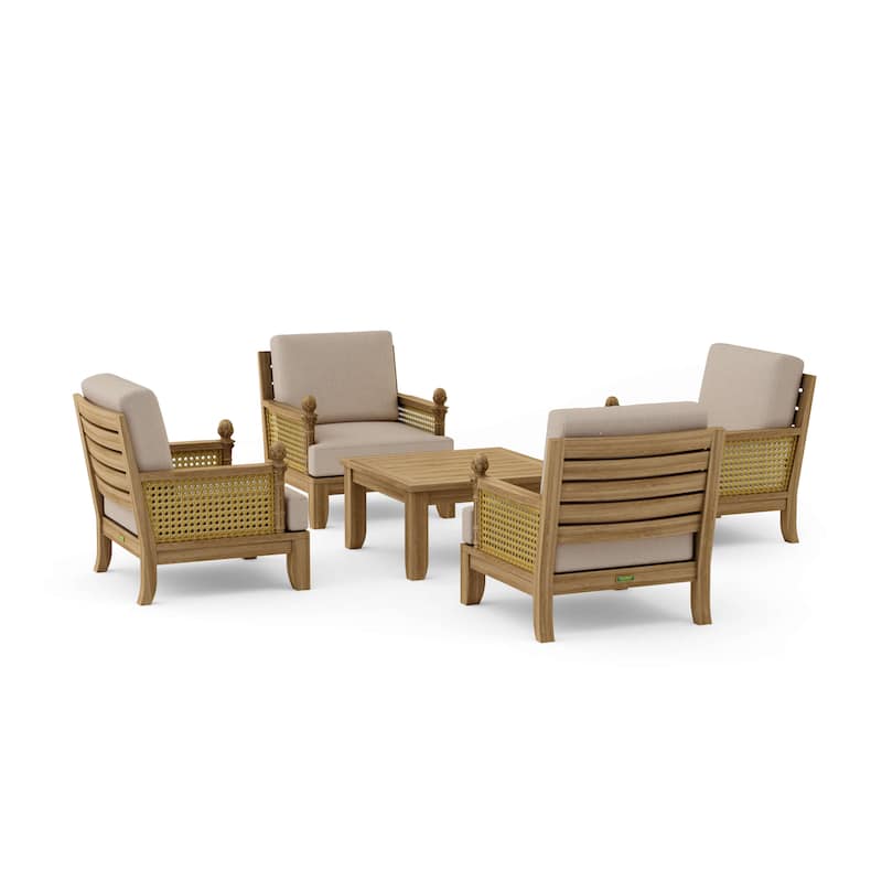 SET-55 5-pc Luxe Modular Deep Seating Set - Cast Ash