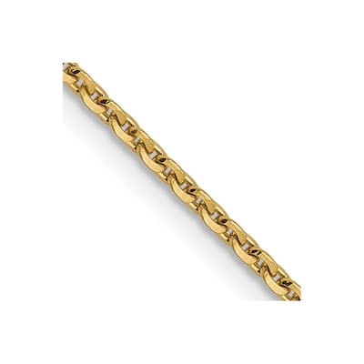 Curata 14k Yellow gold 1.25mm Diamond-Cut Oval Cable Link Chain Necklace Options: 16 18 20