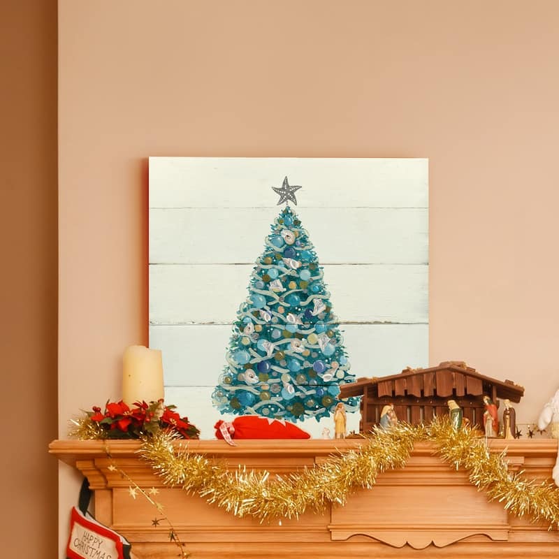 Christmas Shell Tree-Premium Gallery Wrapped Canvas - Ready to Hang