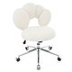 preview thumbnail 66 of 78, Criss Cross Chair with Wheels, Teddy Fabric Home Office Chair, 360°Swivel Height Adjustable Swivel Vanity Chair - N/A
