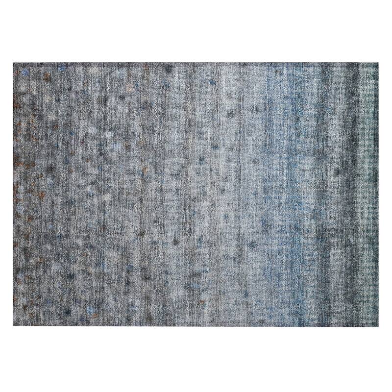 Machine Washable Indoor/ Outdoor Ombre Stripes Chantille Rug