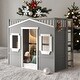 preview thumbnail 18 of 30, Twin Size House Loft Bed With Ladder and Guaranteed, Stability, White+Gray