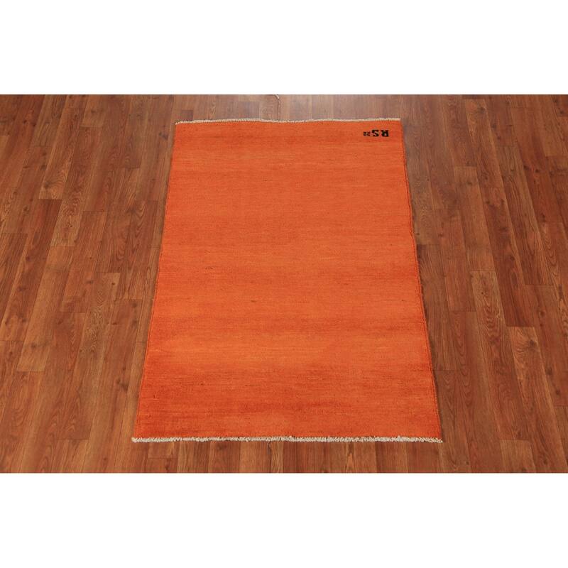 Gabbeh Oriental Rug Hand-Knotted Foyer Wool Carpet - 2'9" x 4'0"