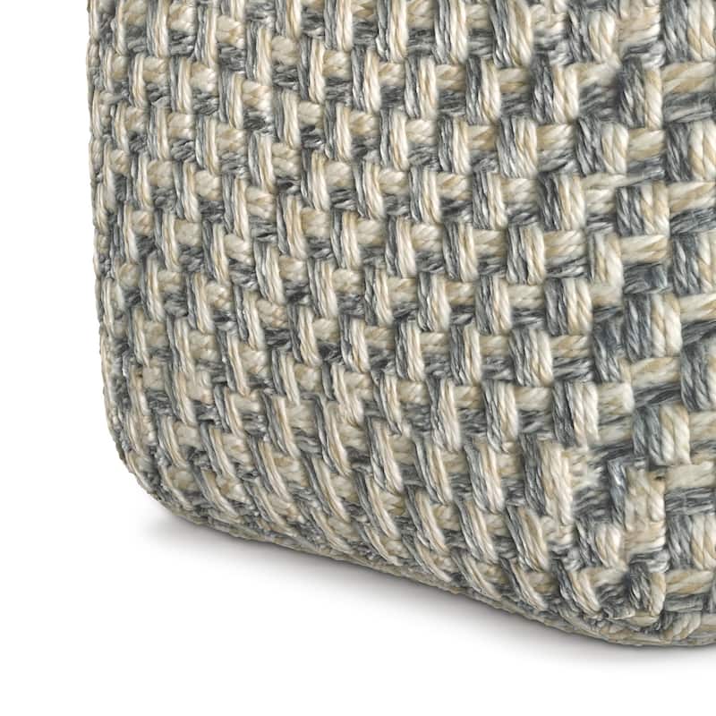 WYNDENHALL Ember 18 inch Wide Boho Pouf in Multicolor PET Polyester & Assembled